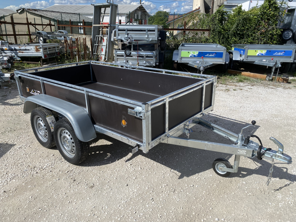 Remorque Lider bois 45450 251 x 133 cm 500/750 KG PTAC (à partir de 32€/mois) Remorques du